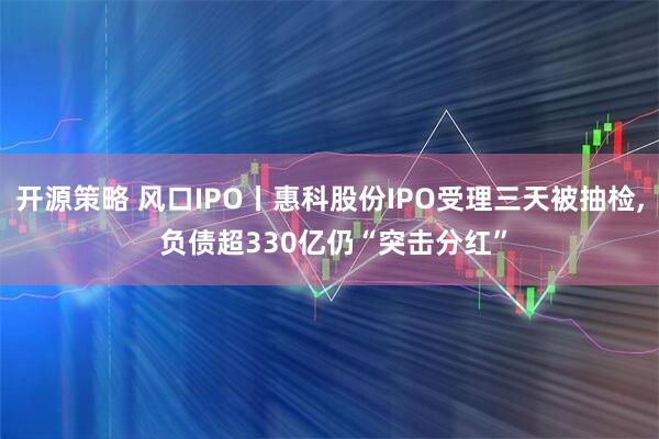 开源策略 风口IPO丨惠科股份IPO受理三天被抽检, 负债超330亿仍“突击分红”