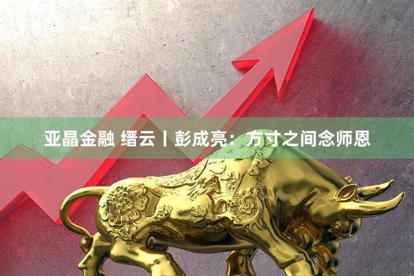 亚晶金融 缙云丨彭成亮：方寸之间念师恩